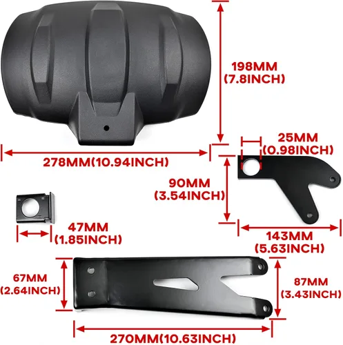 Vista 6 de Extensión de guardabarros de rueda trasera para Pan America 1250/Special 2020-2024 Rear Wheel Splash Guard with Mounting Bracket, PP Plastic