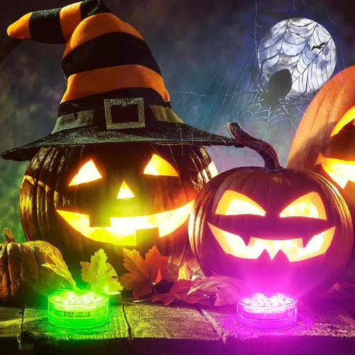 Vista 7 de Luces de calabaza para interior, 16 colores que cambian de Jack O Lantern, luces de linterna de JackoLantern a batería para calabazas al aire libre