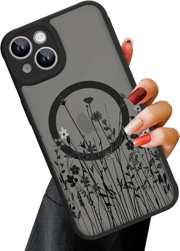 Vista 13 de OOK Funda magnética para iPhone 11 [compatible con MagSafe] Funda delgada mate translúcida negra para iPhone 11, funda protectora de lente de Negro