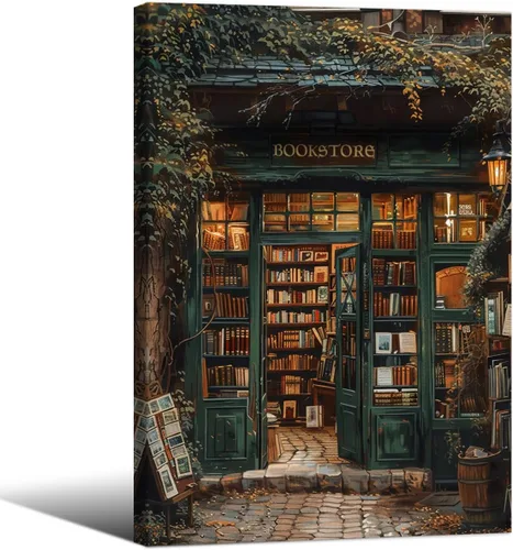 Vista 33 de Haitunone Arte de Pared de Lectura Femenina Victoriana Academia Oscura Libros Melancólicos Póster Pintura al Óleo Antigua Impresiones en Lienzo