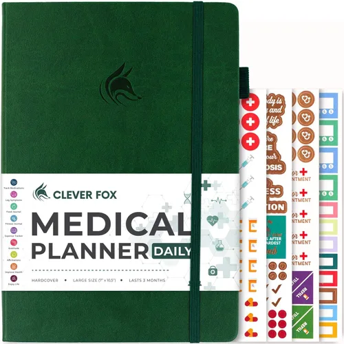 Vista 11 de Clever Fox Planificador médico diario: cuaderno de diario de salud, diario de bienestar y cuaderno de registro de autocuidado, dura 3 meses, 7 x