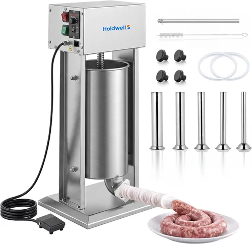 Vista 8 de embutidor eléctrico de la salchicha 25LB/12L, llenador vertical de la carne