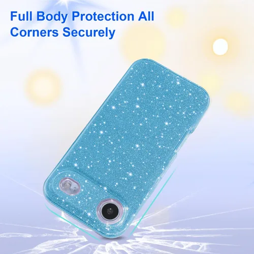 Vista 4 de MATEPROX - Funda compatible con iPhone Air de 6.5' [2025], carcasa protectora de 3 capas con purpurina brillante y tendencia, anti-arañazos y a