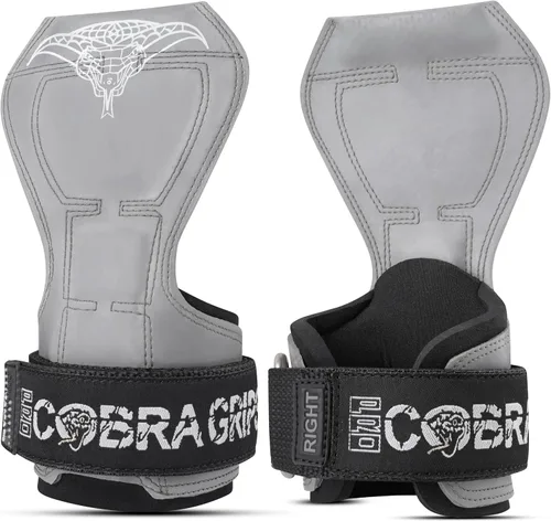 Vista 28 de Cobra Grips Weight Lifting Gloves with Adjustable Neoprene Padded Wrist Wraps - Heavy Duty Alternative to Power Lifting Hooks for Deadlifts Una goma