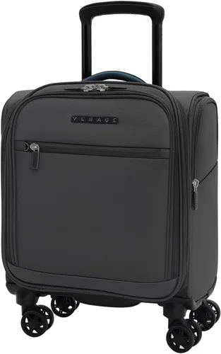 Vista 22 de Verage Equipaje de mano debajo del asiento de 14 pulgadas con ruedas giratorias y puerto de carga USB, maleta con ruedas para aerolíneas, bolsa Negro
