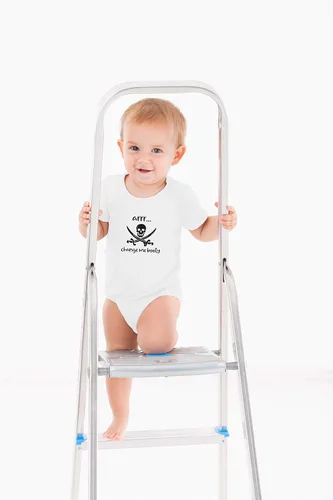 Vista 3 de AW Fashions Arrr Change Me Booty - Body divertido y adorable para recién nacido, ropa de bebé a la moda