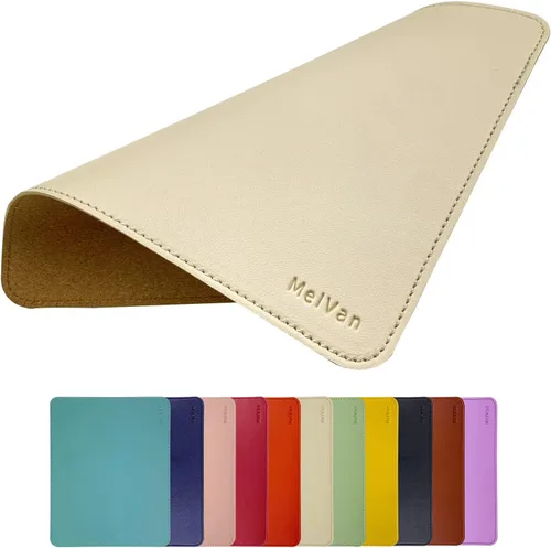 Vista 12 de MelVan Alfombrilla de mouse de piel sintética con borde cosido, alfombrilla de mouse de madera, alfombrilla de mouse impermeable para computadoras