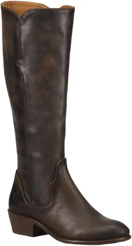 Vista 28 de Frye Carson - Botas altas para mujer hechas de cuero anticuado con ribetes de estilo occidental, cierre de cremallera interior y tacón bajo, altura