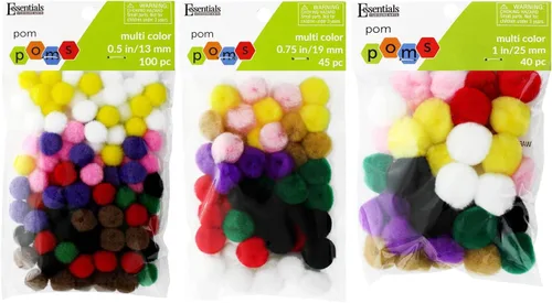 Vista 7 de Essentials By Leisure Arts Pompones, multicolor, 3/4 pulgadas, 45 piezas por paquete