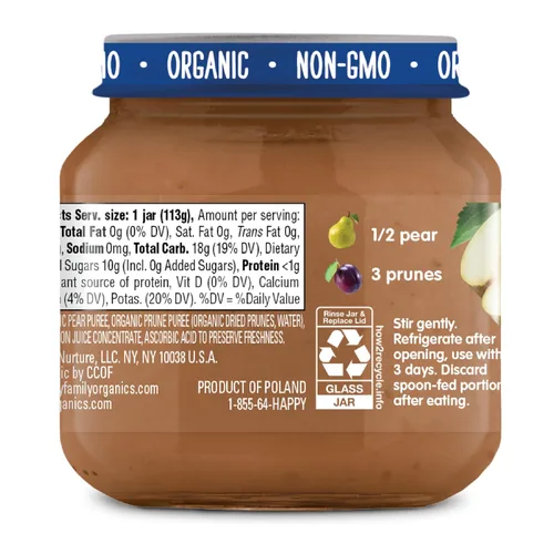 Vista 9 de Happy Baby Organic Stage 2 - Alimento para bebés con peras y ciruelas pasas, 4 onzas