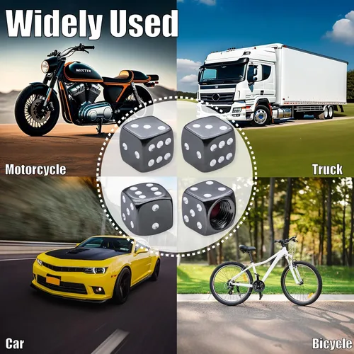 Vista 40 de 4 tapas de válvula de neumático de granada cromada, tapas de válvula de neumático de acero inoxidable para automóviles, camiones, SUV, motocicletas