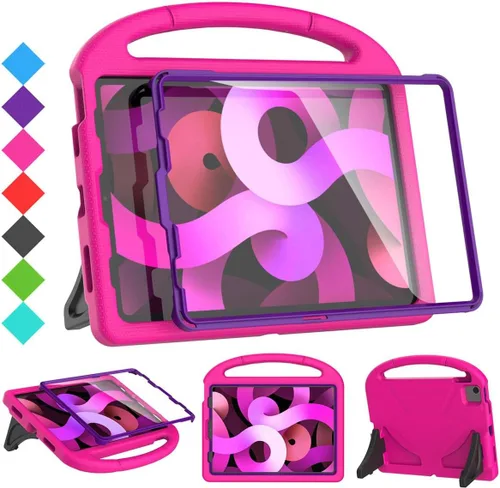 Vista 13 de SUPLIK Funda infantil para iPad Air de 5ª/4ª generación (10.9 pulgadas, 2022/2020), construida con protector de pantalla, iPad Air 5, funda a prueba