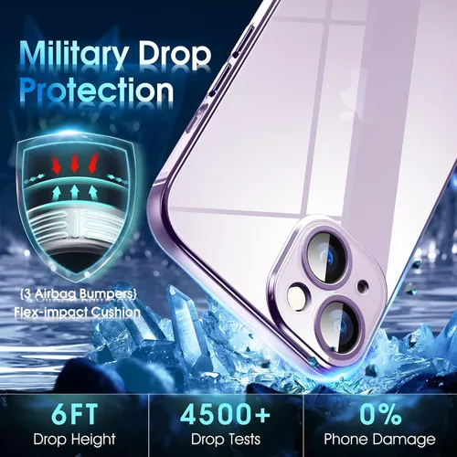Vista 455 de Supdeal Funda cristalina transparente para iPhone 11, [No se amarillea] [Protección de la cámara] [Probado contra caídas de grado militar] Funda