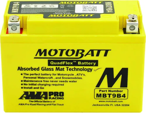 Vista 2 de MotoBatt DB Electrical MBT9B4 Nueva batería para Motobatt 9Ah, Yam-R7 1999, Tx660X, R, Z (Eu) 04-13, Mt-03 06-13, Yzf-R6, R6S 01-09, Yp400 Majesty