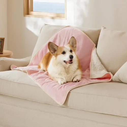 Vista 82 de Bedsure - Mantas impermeables para perros pequeños - Manta de felpa de sherpa con impresión suave lavable para perros y gatos, protector de muebles