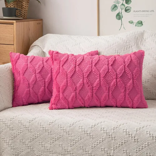 Vista 32 de MIULEE juego de 2 fundas de almohada de lana sintética, bordadas, para sillón, sofá, dormitorio, auto, fundas decorativas