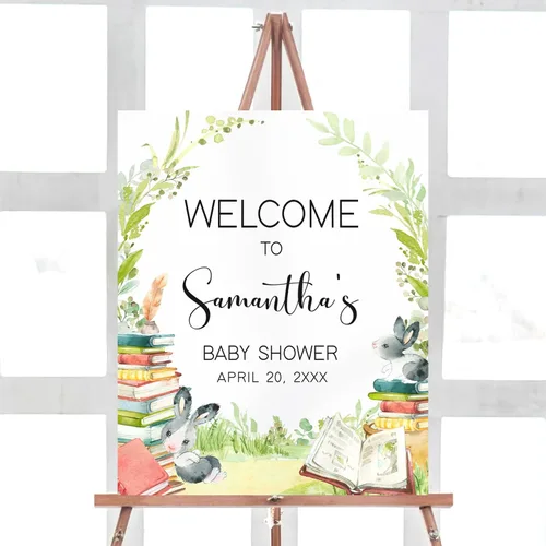 Vista 26 de Letrero de bienvenida para baby shower, personalizable, tema Berry Sweet, varios tamaños