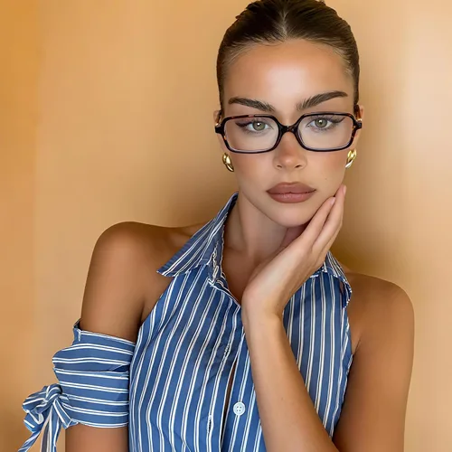 Vista 2 de Retro Rectangle Glasses for Women Small Square Blue Light Blocking Glasses Reduce Eye Strain