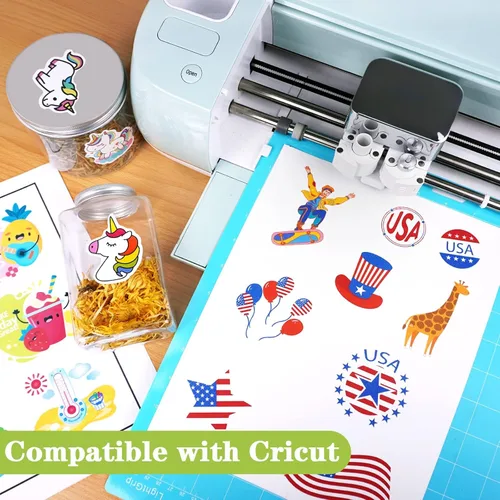 Vista 5 de Lzerking Papel de Pegatinas de Vinilo Imprimible para Impresora de Inyección de Tinta - Blanco Mate 60 Hojas Autoadhesivo Impermeable Papel
