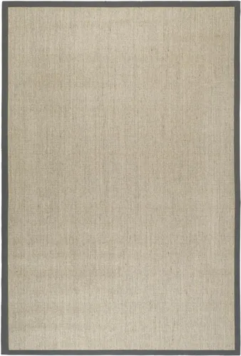 Vista 77 de Alfombra de sisal Safavieh, de color maíz y negro, tejida a mano, de la colección de fibras naturales; 5 x 8 pulgadas, NF441A, Tela, Gris / Gris