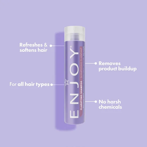 Vista 2 de Enjoy Champú clarificante, limpieza profunda y quelante, desintoxicación del cabello sin sulfato, elimina minerales de agua dura, cloro