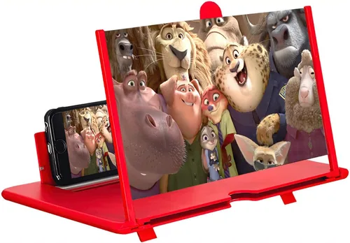 Vista 8 de Lupa de pantalla para teléfono celular Soporte de teléfonos inteligentes de 14 pulgadas, plegable, ampliadora de juegos celulares, video de Negro