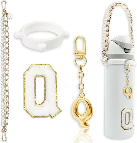 Vista 99 de Letter Handle Strap Accessories with Cute Initial Charm Compatible with Owala Water Bottle 24oz 32oz 40oz Owala Kids