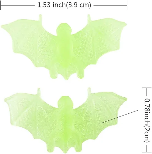 Vista 3 de 40 unidades de mini murciélagos 3D para decoración de Halloween, murciélagos de plástico para manualidades, espeluznante broma aterradora