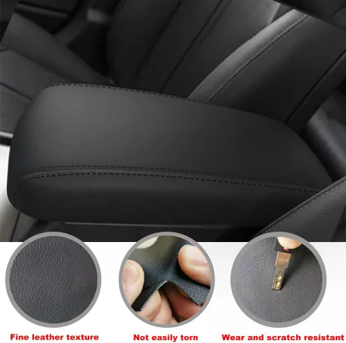 Vista 5 de Blazeray para Kia Optima 2016-2020 Funda para el reposabrazos de la consola central, de piel, antiarañazos, impermeable, protector de reposabrazos