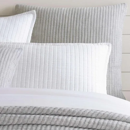 Vista 7 de Pine Cone Hill Pick Stitch Evergreen - Funda de almohada de Matelasse, tamaño estándar, patrón sólido verde