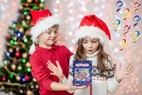 Vista 3 de Fruidles Paquete de 100 unidades de bastones de caramelo de Navidad, sabor afrutado multicolor, envueltos individualmente, 2 pulgadas