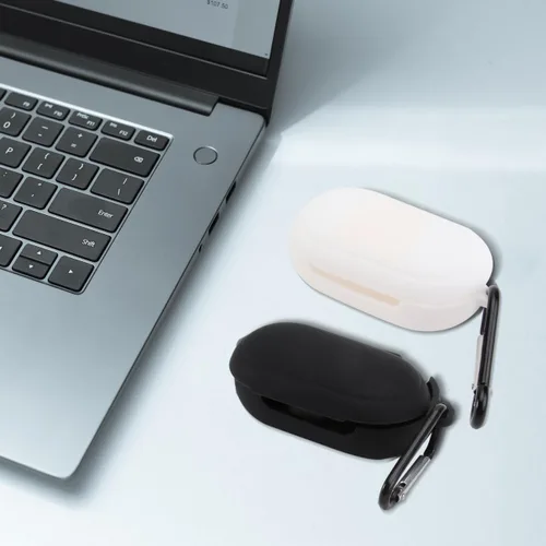 Vista 9 de Hemobllo Funda para auriculares inalámbricos compatible con Galaxy Buds Plus, paquete de 2 fundas protectoras de silicona con llavero portátil