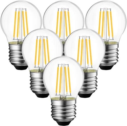 Vista 10 de ANWIO Bombilla de filamento LED G14 E12 con base de tornillo regulable de 4.5 W (equivalente a 60 W) 2700 K blanco cálido bombilla Edison