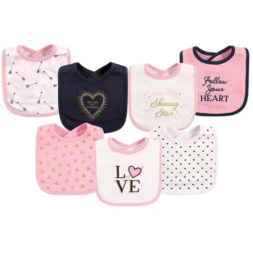 Vista 11 de Hudson Baby Baberos unisex de algodón para bebé, nube rosa, talla única (paquete de 2)