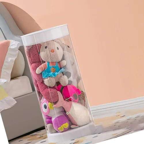Vista 8 de Organizador de almacenamiento de juguetes, almacenamiento de juguetes, baúl de juguetes, cubo de almacenamiento de juguetes de peluche transparente