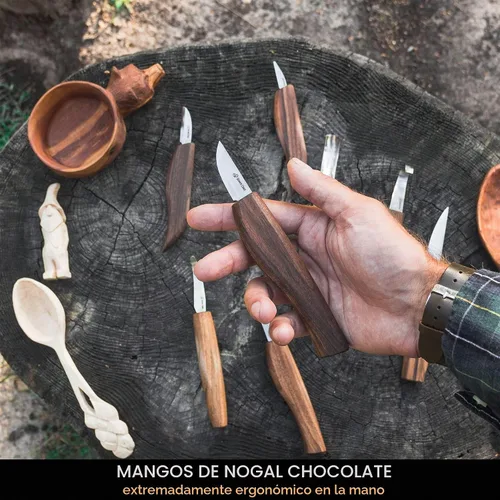 Vista 5 de BeaverCraft Kit de tallado de madera de lujo S50X – Herramientas de tallado de madera – Juego de cuchillos de tallado de madera con cuchara – Kit