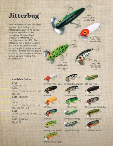 Vista 3 de Arbogast Jitterbug Topwater Bass - Señuelo de pesca para pesca nocturna