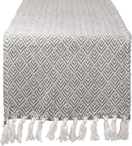 Vista 11 de DII Camino de mesa trenzado estilo granja, 15 x 72 pulgadas, 1 pieza, gris