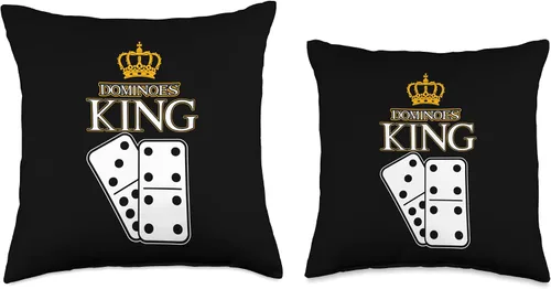 Vista 3 de Dominoes King Domino Bones Dominoes Player Gift King Bones Almohada de jugador de dominó, 16 x 16, multicolor