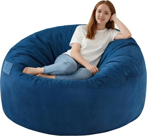 Vista 18 de Silla de Puf de 2 pies, Sillas de Puf Cómodas con Relleno de Espuma Viscoelástica, Sofá de Puf Esponjoso con Cubierta de Terciopelo Holandés, Sillas