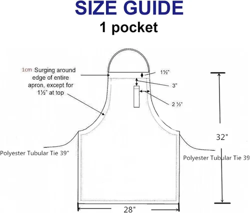 Vista 3 de Weavric Unisex Bib Bistro Apron with Long Ties, for Women Men Chef, Kitchen, Crafting, BBQ Drawing, 32x28 Inch