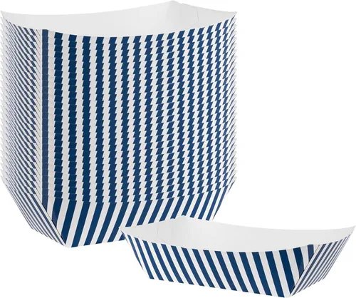 Vista 15 de Restaurantware Bio Tek - Botes de comida de 2 libras, 200 bandejas de papel desechables – Barcos de papel blanco resistentes a la grasa