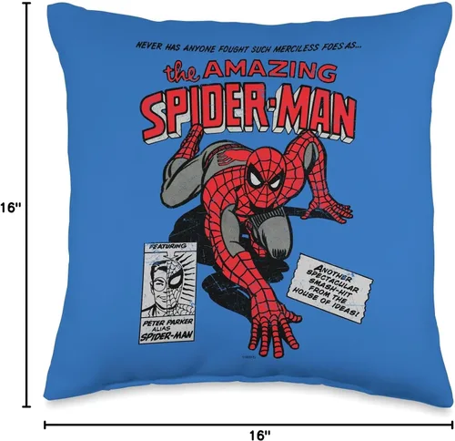 Vista 4 de Marvel Amazing Spider-Man - Cojín de cojín de cómic, 16.0 x 16.0 in, multicolor