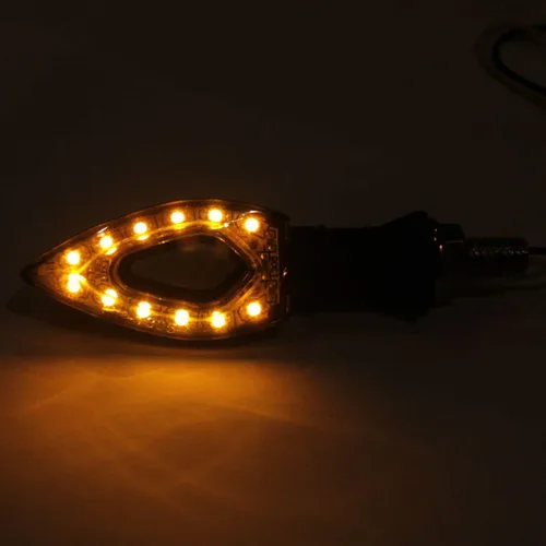 Vista 2 de 2PCS Motorcycle Diamond Turn Signal Blinkers Black ABS LED Indicators Compatible for 2016 Kawasaki Ninja H2R