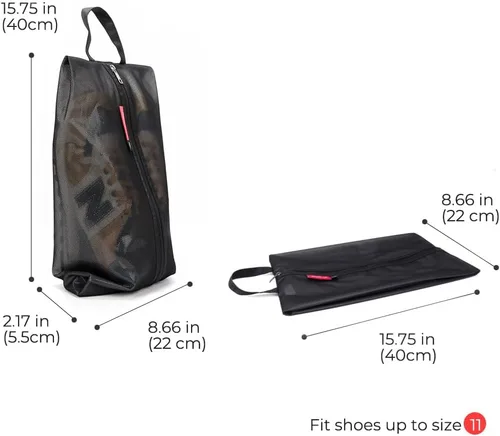 Vista 4 de pack all Bolsas de viaje resistentes al agua, organizador de zapatos con cremallera, para hombres y mujeres, Negro -, 1 paquete