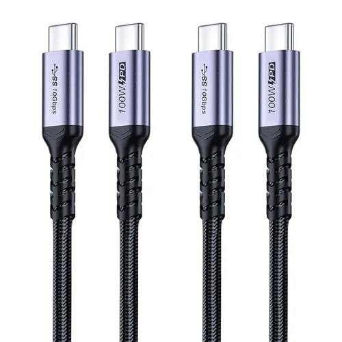 Vista 14 de Paquete de 2 cables USB 4 de 1 pie, cable USB C a USB C de 240 W, transferencia de datos de alta velocidad de 40 Gbps y salida de video de pantalla