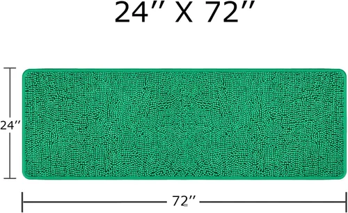 Vista 2 de Yeaban Alfombra de pasillo de baño de 24 x 72 pulgadas, antideslizante, alfombra de baño larga de felpilla gruesa, absorbente y lavable, alfombra