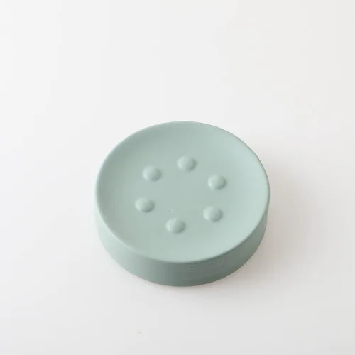 Vista 8 de CECE&KELE Jabonera redonda de cerámica para cocina y baño, soporte de jabón ligero de lujo para lavabo, bañera, cocina o baño, color marrón