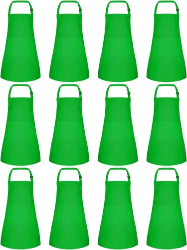 Vista 18 de Morcheiong Paquete de 8/12/24 delantales ajustables para niños al por mayor con 2 bolsillos, delantal para niños pequeños, delantales de pintura