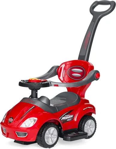 Vista 8 de Best Choice Products Carro de empuje y pedal 3 en 1 para niños, carro de juguete para niños pequeños con mango, bocina y música - Azul